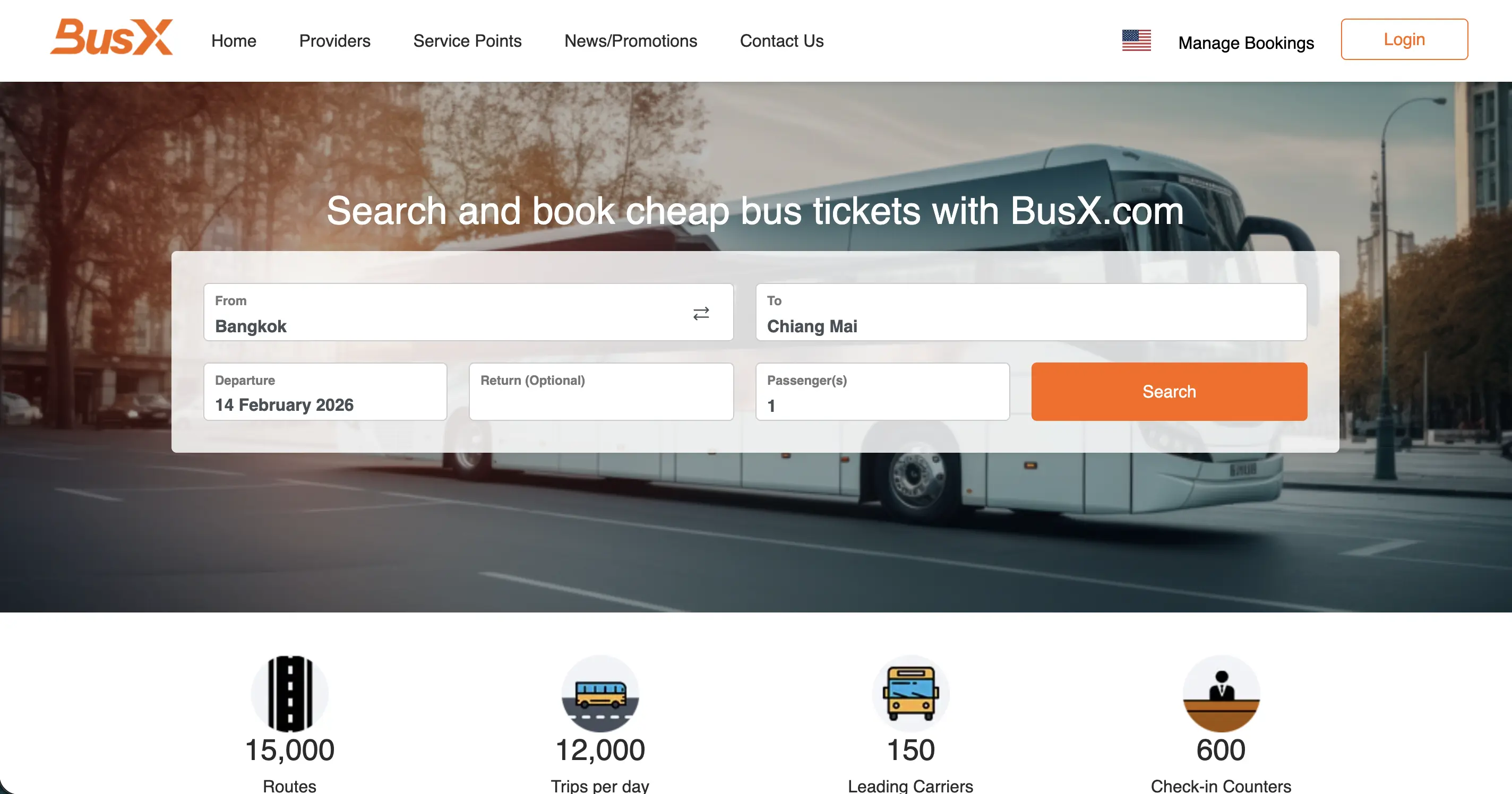 Step 1 - Search for your desired destination and travel date